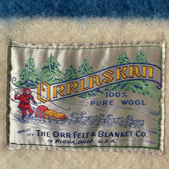VINTAGE ORRLASKAN 100% WOOL BLANKET - Picture 5 of 6